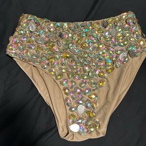 Embellished Tan Bikini Bottom